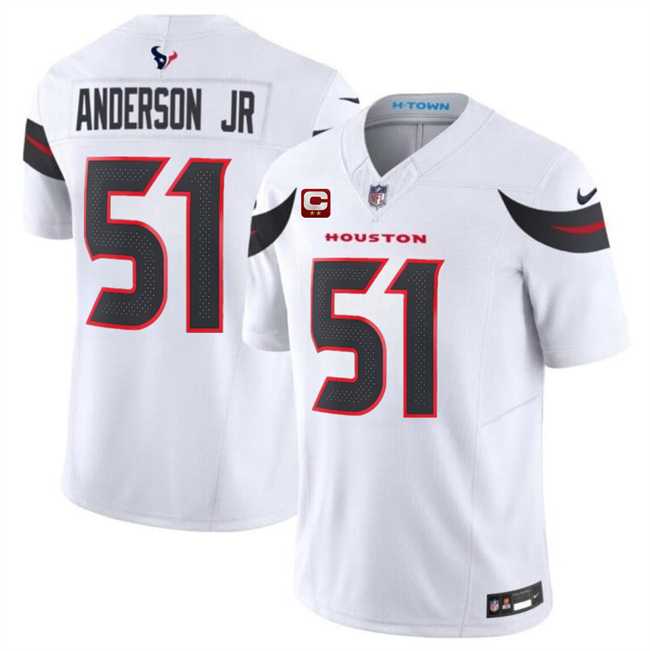 Men & Women & Youth Houston Texans #51 Will Anderson Jr White 2024 Vapor F.U.S.E. With 2-Star C Patch Limited Stitched Jersey